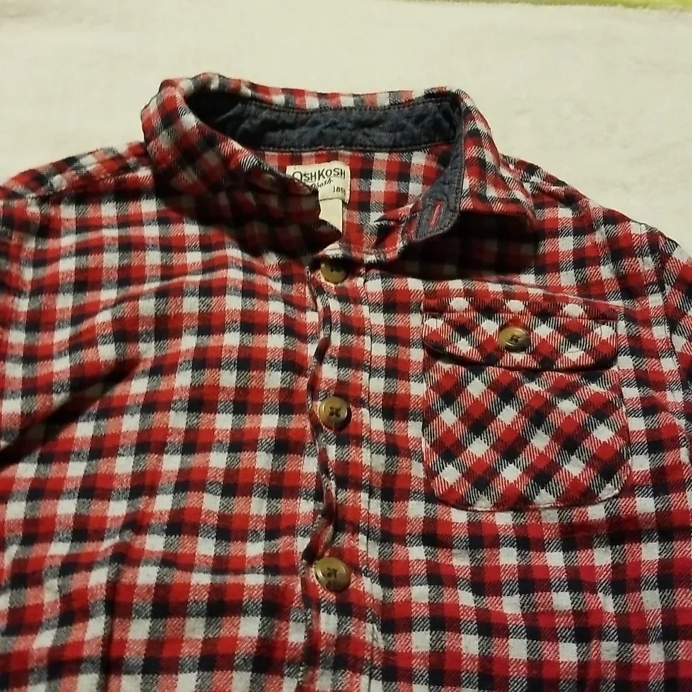 Oshkosh B'Gosh Boy's Plaid Button Down Long Sleeve Shirt